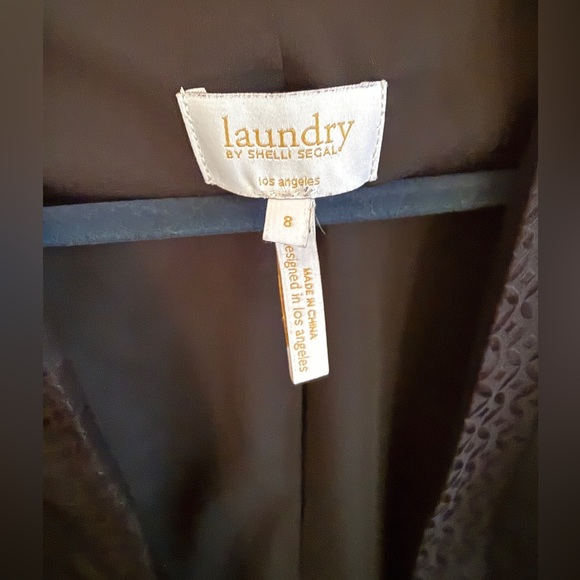 Laundry by Shelli Segal Black Tuxedo Satin Blazer Jacket Size 8 - Picture 5 of 11